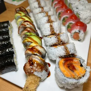 various types of sushi