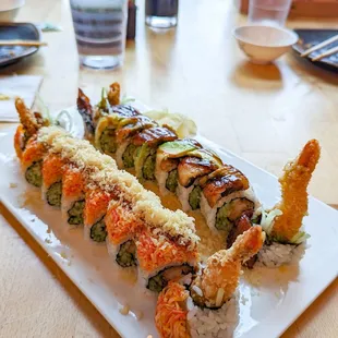a plate of sushi