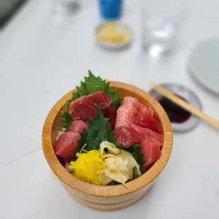 Premium Tuna Bowl ( Akami, Chutoro, Otoro)