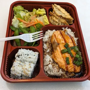 The Bento Box with salmon at SUSHI TAN