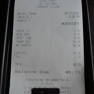 Final tab.