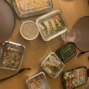 Tatsu Pork Bun Appetizer Thai Fried Rice Gyoza Harumaki ( vegetable spring roll) Spicy Tuna Roll Salmon Avocado Roll