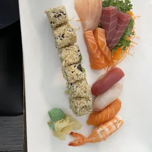 Sushi Sashimi Combo Lunch with brown rice