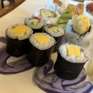 Tomago roll, R6. Cucumber Roll, R24. Shrimp Tempura Roll