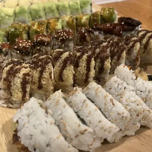 Dragon Roll Tootsie Roll Soft Shell Crab Roll Spider Roll Caterpillar Roll Cucumber Roll