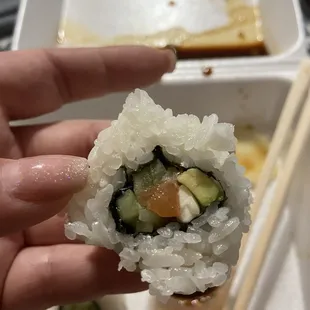 Philly roll? Can even tell because the amounts of filling were so tiny