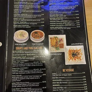 Soup and Salad and Beverage menu at Sushi Thai Delight in Edmond.