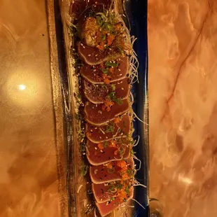 Tuna tataki was seared and served to perfection