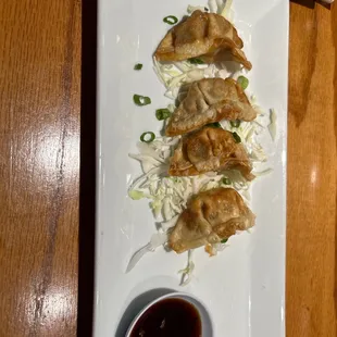 Gyoza with 1 missing