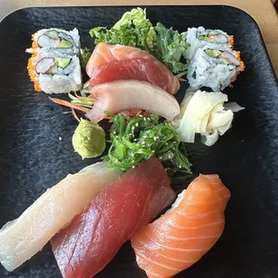 Lunch box sushi and sashimi