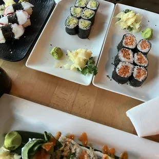 Avocado roll Salmon roll Tempura Shrimps roll