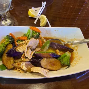 Eggplant basil with chicken