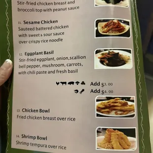 menu