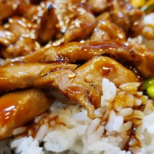 Grilled Chicken Don  Delicious homemade teriyaki sauce smothered on top of tender and juicy grilled chicken