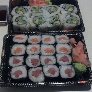 1st visit- Tuna, salmon, and avacodo rolls