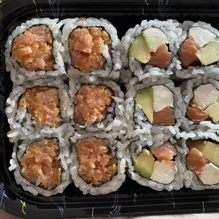 Spicy Tuna Roll + Philadelphia Roll