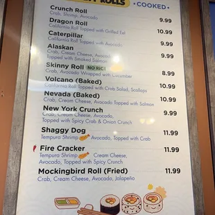 menu