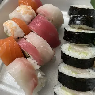Yellowtail Roll and Rainbow Roll