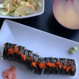 Spider (Big Roll)* House Salad Miso Soup