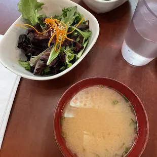 Miso Soup and Side Green Salad