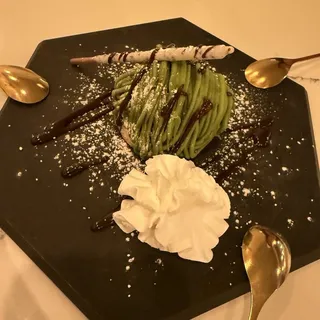 matcha mont blanc cake