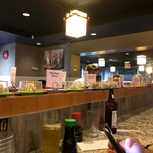 interior, sushi and sashimi