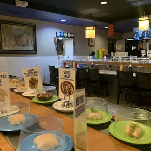 interior, sushi and sashimi
