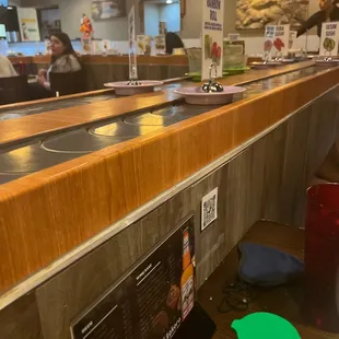 interior, sushi and sashimi