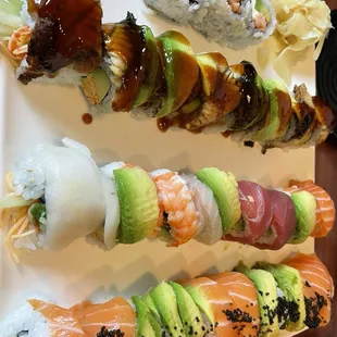 sashimi, sushi, sushi and sashimi, food
