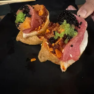 Custom treat from the chef. Don&apos;t know what it&apos;s called but it was amazing.