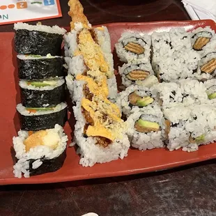 Assorted sushi rolls