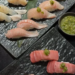 sashimi, sushi, sushi and sashimi, food