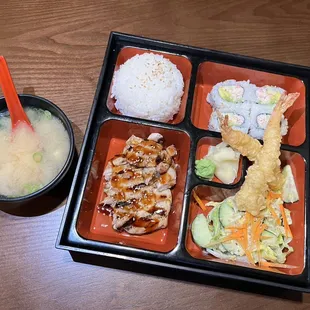 Chicken Teriyaki and Shrimp Tempura Bento Box