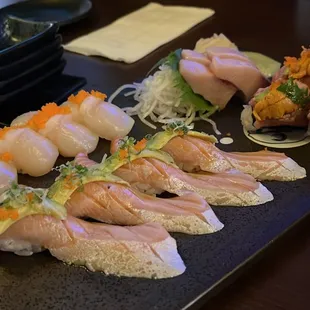 sashimi, sushi, sushi and sashimi, food
