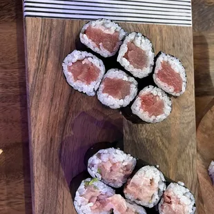 Tuna and yellowtail rolls