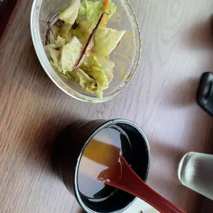 Miso soup &amp; salad