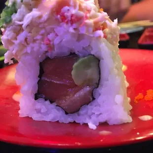 Loved this roll!! The seared salmon on top was delicious!