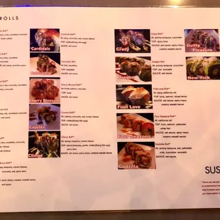 Menu. Cute names lol.