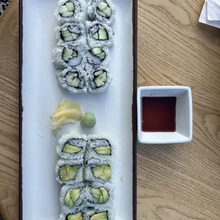Cucumber and avocado roll