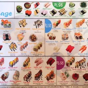 Menu as of April 25 2021