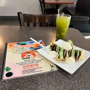 Sushi VIP menu, Green Tea, Tempura Ice Cream