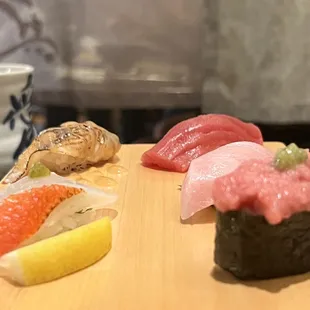 three different types of sushi