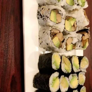 Avocado roll, Veggie Roll and AAC roll. Yummy