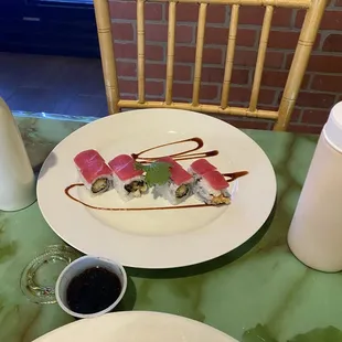 Red Dragon Roll! With shrimp tempura!