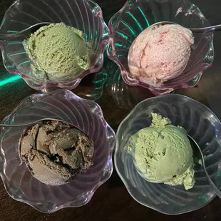 Ice Cream - Green Tea x2, Strawberry, and Chocolate