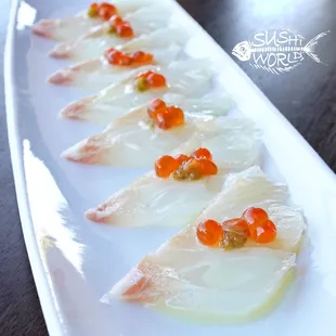 Kanpachi Sashimi (young yellowtail from Hawaii)