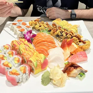 Our first pass of the all you can eat sushi!