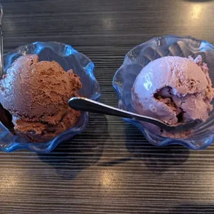 Red bean and chocolate ice cream