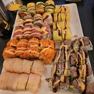 Selection of specialty rolls from the AYCE lunch.