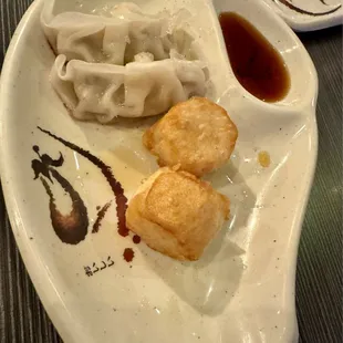 Gyoza and shumai